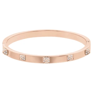 Zdjęcie produktu Bransoletka typu bangle Dextera, Biała, Powłoka w odcieniu różowego złota Swarovski