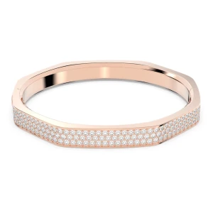 Zdjęcie produktu Bransoletka typu bangle Dextera, Kształt ośmiokątny, Biała, Powłoka w odcieniu różowego złota Swarovski