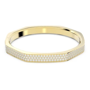 Zdjęcie produktu Bransoletka typu bangle Dextera, Kształt ośmiokątny, Biała, Powłoka w odcieniu złota Swarovski
