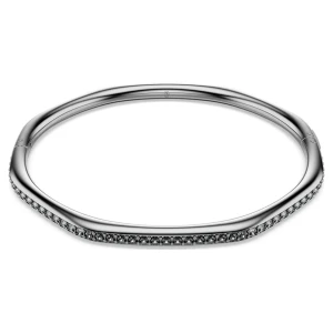 Bransoletka typu bangle Dextera, Kształt ośmiokątny, Szlif okrągły, Biała, Powłoka z rutenu Swarovski