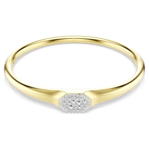 Bransoletka typu bangle Dextera, Szlif okrągły, Biała, Powłoka w odcieniu złota Swarovski