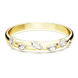 Bransoletka typu bangle Dextera, Szlify różnorodne, Biała, Powłoka w odcieniu złota Swarovski