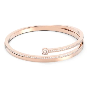 Zdjęcie produktu Bransoletka typu bangle Fresh, Szlif okrągły, Biała, Powłoka w odcieniu różowego złota Swarovski