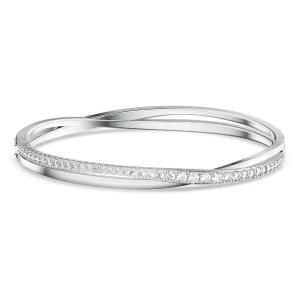 Bransoletka typu bangle Hyperbola, Biała, Powłoka z rodu Swarovski