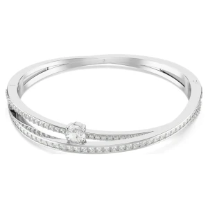 Zdjęcie produktu Bransoletka typu bangle Hyperbola, Szlify różnorodne, Biała, Powłoka z rodu Swarovski