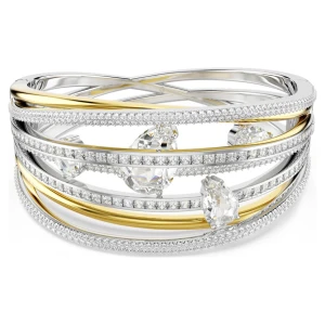 Bransoletka typu bangle Hyperbola, Szlify różnorodne, Biała, Wykończenie z różnobarwnych metali Swarovski