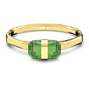 Bransoletka typu bangle Lucent, Zapięcie magnetyczne, Zielona, Powłoka w odcieniu złota Swarovski