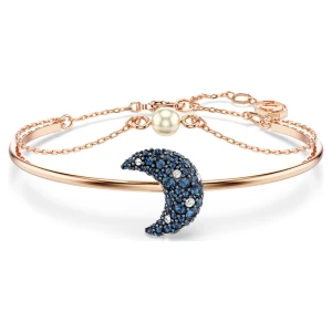 Bransoletka typu bangle Luna, Księżyc, Różnokolorowa, Powłoka w odcieniu różowego złota Swarovski