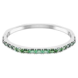 Zdjęcie produktu Bransoletka typu bangle Matrix, Szlif schodkowy typu baguette, Kształt ośmiokątny, Zielona, Powłoka z rodu Swarovski