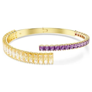 Bransoletka typu bangle Matrix, Szlify różnorodne, Różnokolorowa, Powłoka w odcieniu złota Swarovski