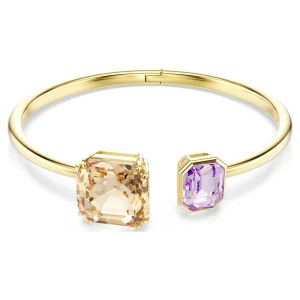 Bransoletka typu bangle Millenia, Szlif ośmiokątny, Różnokolorowa, Powłoka w odcieniu złota Swarovski