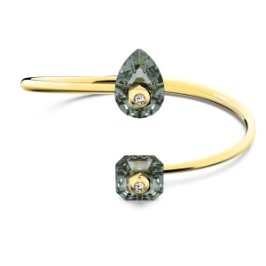 Bransoletka typu bangle Numina, Szlify różnorodne, Szara, Powłoka w odcieniu złota Swarovski