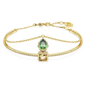 Bransoletka typu bangle Stilla, Szlify różnorodne, Różnokolorowa, Powłoka w odcieniu złota Swarovski