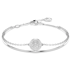 Bransoletka typu bangle Sublima, Biała, Powłoka z rodu Swarovski