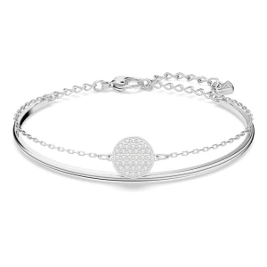 Bransoletka typu bangle Sublima, Biała, Powłoka z rodu Swarovski