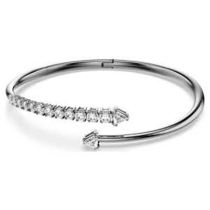 Bransoletka typu bangle Sublima, Biała, Powłoka z rutenu Swarovski