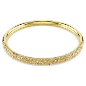 Bransoletka typu bangle Sublima, Oprawa brukowa typu snow, Biała, Powłoka w odcieniu złota Swarovski