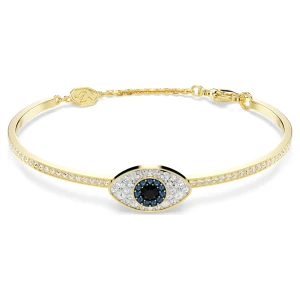 Zdjęcie produktu Bransoletka typu bangle Symbolica, „Złe oko”, Niebieska, Powłoka w odcieniu złota Swarovski