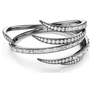Bransoletka typu bangle The Vienna Collection, Pióro, Biała, Powłoka z rutenu Swarovski