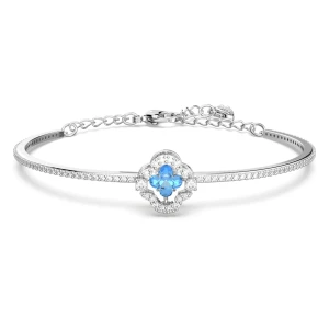 Bransoletka typu bangle Una Angelic, Koniczyna, Niebieska, Powłoka z rodu Swarovski