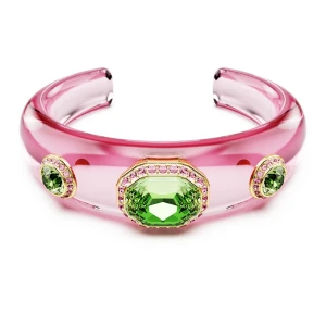 Bransoletka typu mankiet Dulcis, Szlify różnorodne, Różnokolorowa, Powłoka w odcieniu złota Swarovski