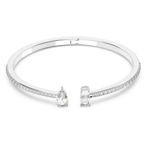 Bransoletka typu mankiet Mesmera, Szlify różnorodne, Biała, Powłoka z rodu Swarovski