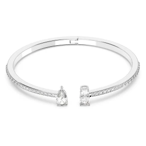 Bransoletka typu mankiet Mesmera, Szlify różnorodne, Biała, Powłoka z rodu Swarovski
