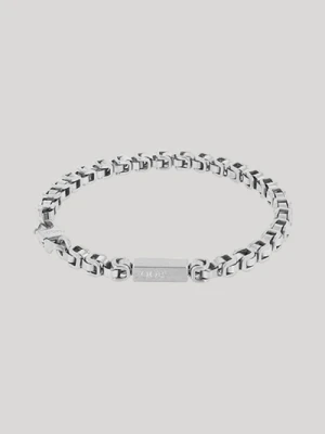 Bransoletka typu „panzer” ze stali nierdzewnej w kolorze srebrnym Joop