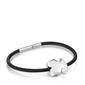 Bransoletka Z 18-Milimetrowym Misiem Ze Srebra I Gumy Tous Bold Motif - Tous Rozmiar