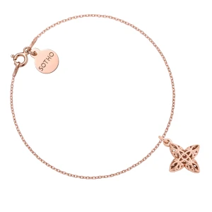 Bransoletka z ażurowym kwiatkiem z różowego złota SOTHO