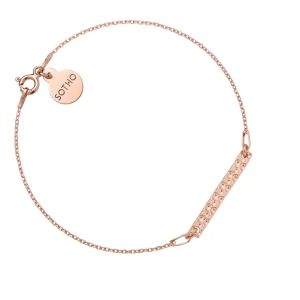 Bransoletka z chropowatą blaszką z różowego złota SOTHO