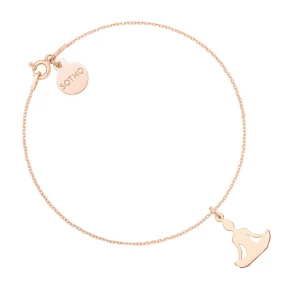 Bransoletka z joginką w pozycji kwiatu lotosu z różowego złota SOTHO