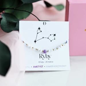 Bransoletka z kamieni naturalnych znak zodiaku ryby Dedicante