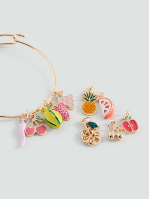 Bransoletka z łączonymi charmsami srebrny - Dzieci - Rozmiar uniwersalny - MANGO KIDS