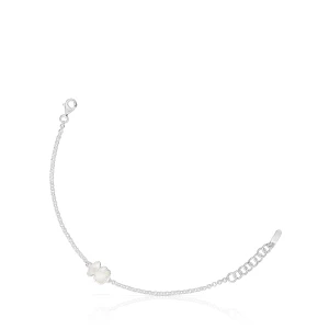 Bransoletka Z Łańcuszka Ze Srebra, Z Charmsem W Kształcie Misia Z Masy Perłowej Tous Icon Color - Tous Rozmiar