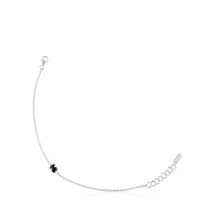 Bransoletka Z Łańcuszka Ze Srebra, Z Onyksowym Motywem W Kształcie Misia 6 Mm Tous Icon Color - Tous Rozmiar