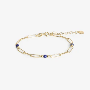 Bransoletka z lapis lazuli; srebrna pozłacana Ania Kruk GRANATOWY