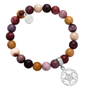 Bransoletka z mokaitu ze srebrną rozetką SOTHO