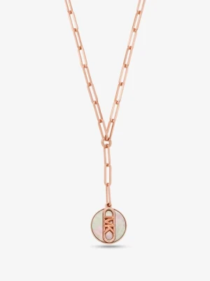 Bransoletka z mosiężnego łańcuszka pokrytego metalem szlachetnym z logo Empire Michael Kors ROSE GOLD (Różowozłoty)