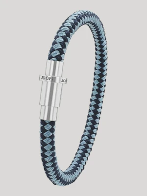 Bransoletka z nylonu ze stalą nierdzewną w kolorze niebieskim/srebrnym Joop