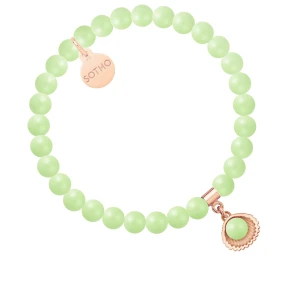 Bransoletka z pereł SWAROVSKI® CRYSTAL w kolorze Pastel Green z muszelką SOTHO