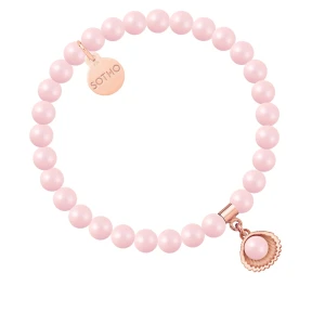 Bransoletka z pereł SWAROVSKI® CRYSTAL w kolorze Pastel Rose z muszelką SOTHO