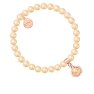 Bransoletka z pereł SWAROVSKI® CRYSTAL w kolorze Peach z muszelką SOTHO