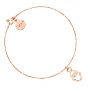 Bransoletka z ręką Fatimy z kryształem SWAROVSKI® CRYSTALz różowego złota SOTHO