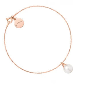 Bransoletka z różowego złota z białą perłą SWAROVSKI® CRYSTAL SOTHO