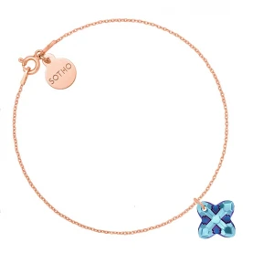Bransoletka z różowego złota z kryształem SWAROVSKI® CRYSTAL w kolorze niebieskim SOTHO