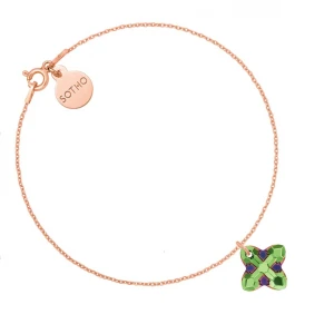 Bransoletka z różowego złota z kryształem SWAROVSKI® CRYSTAL w kolorze zielonym SOTHO