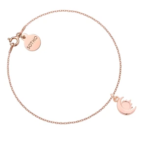 Bransoletka z różowego złota z księżycem i słońcem SOTHO