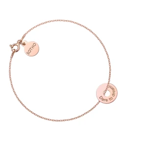 Bransoletka z różowego złota z malutką karmą Dare to dream! SOTHO