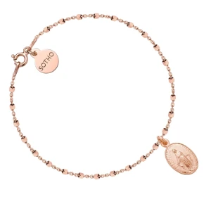 Bransoletka z różowego złota z medalikiem SOTHO